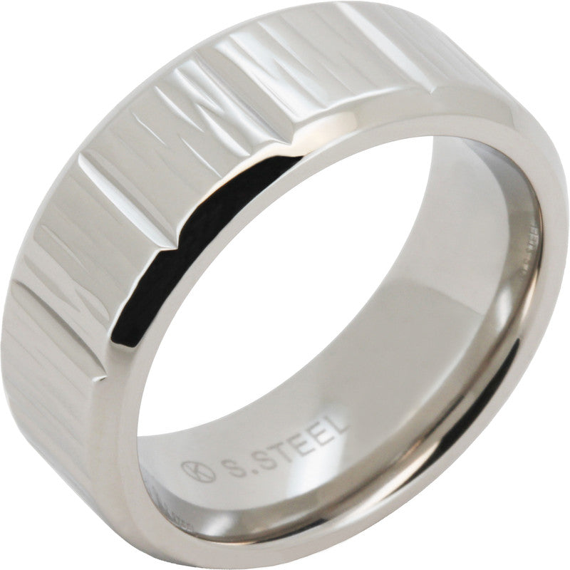 8mm Faceted Band Ring Size 9