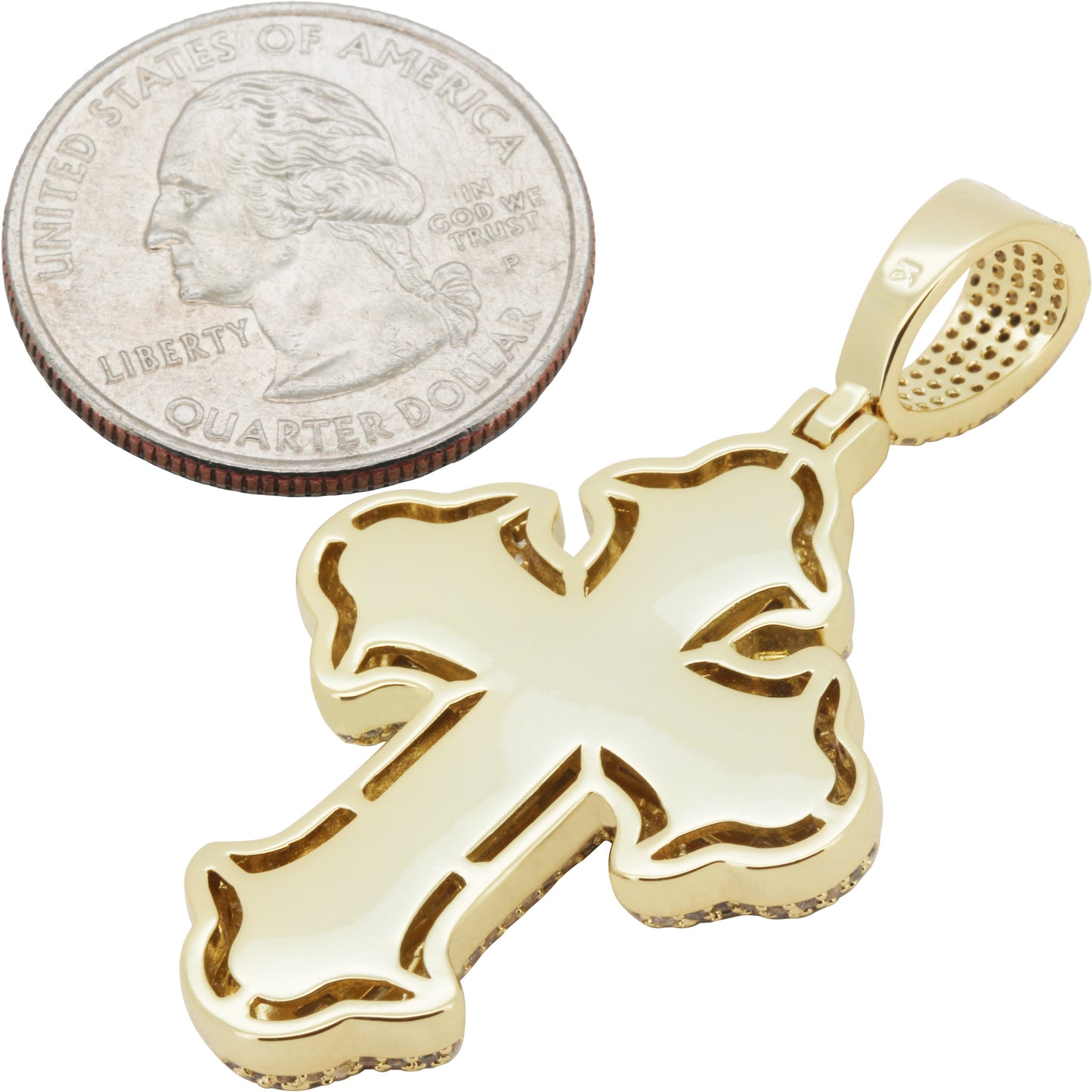 Baguette Gothic Tupac Cross Pendant L