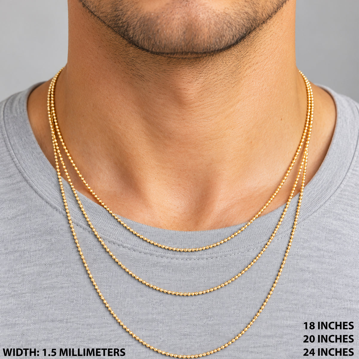 1.5mm Ball Chain 18"