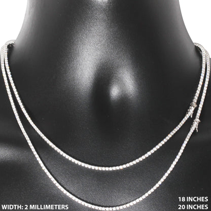 2mm Moissanite Tennis Chain 20"