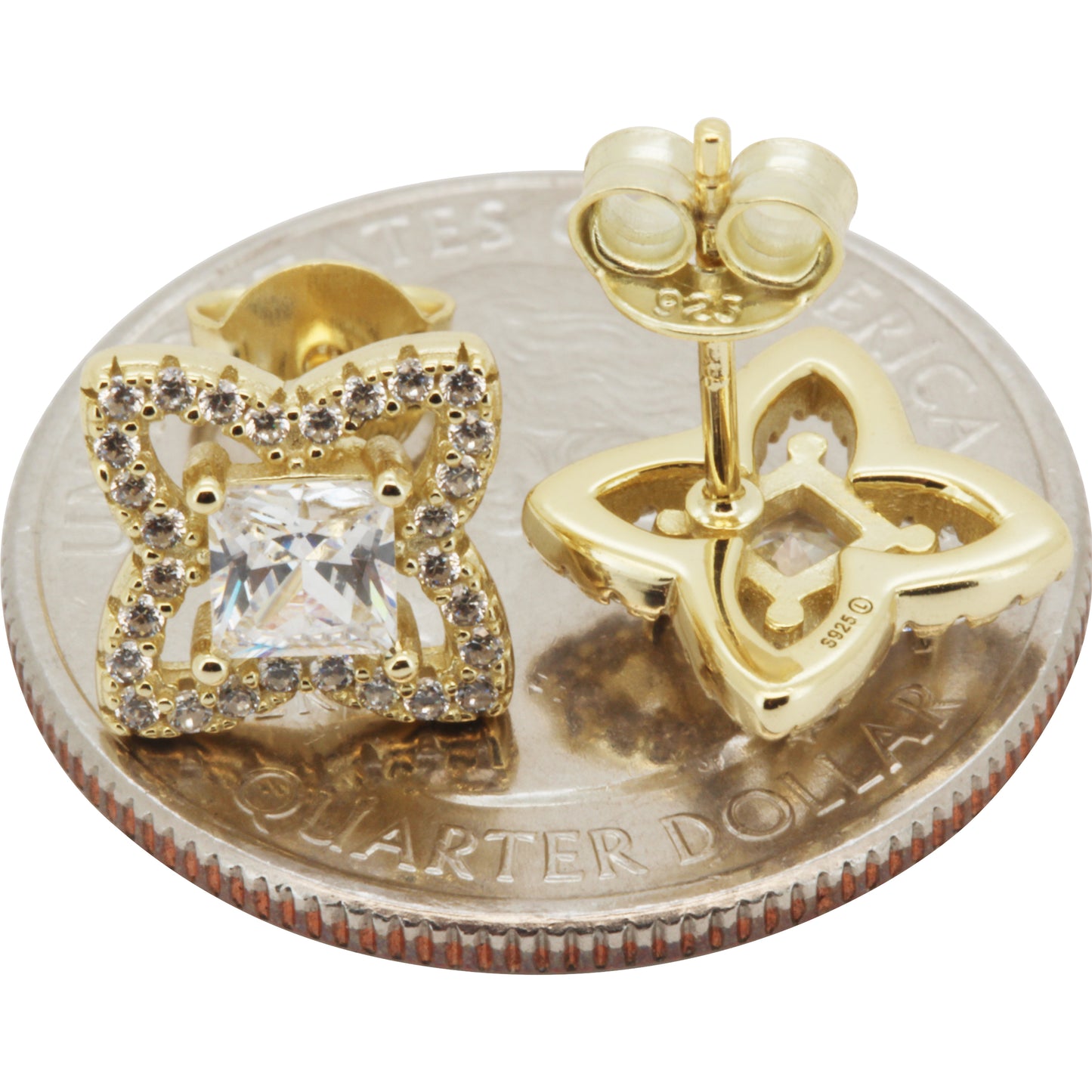 8mm Floral Halo Studs
