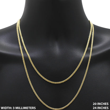 3mm Miami Cuban Link Chain 24"