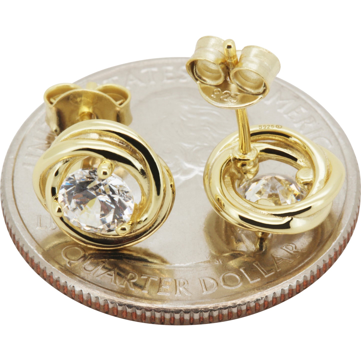 9mm Twist Martini Solitaire Studs