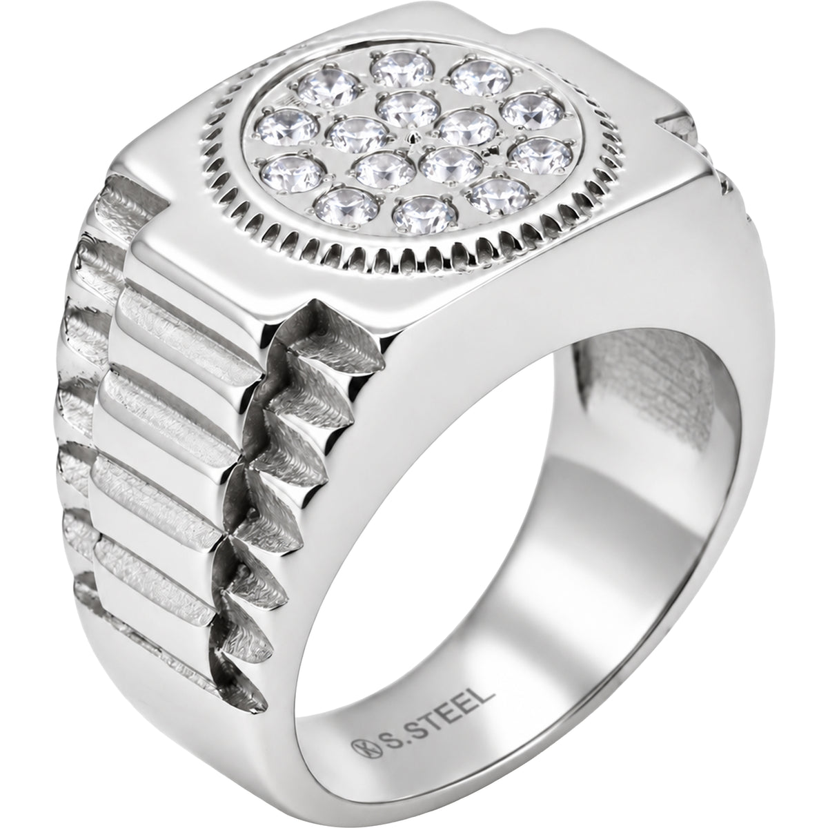 Pavé Cluster Signet Ring Size 8