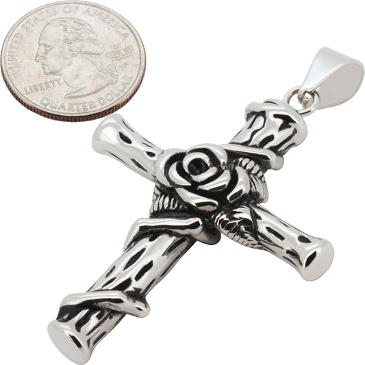 Thorned Rose Cross Pendant
