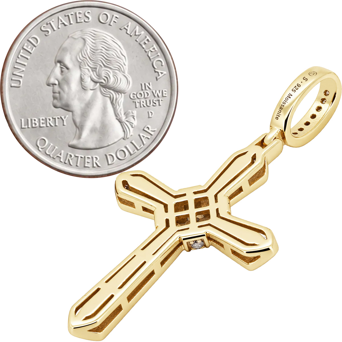 Moissanite Pavé Knot Cross Pendant