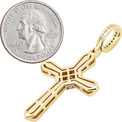 Moissanite Pavé Knot Cross Pendant