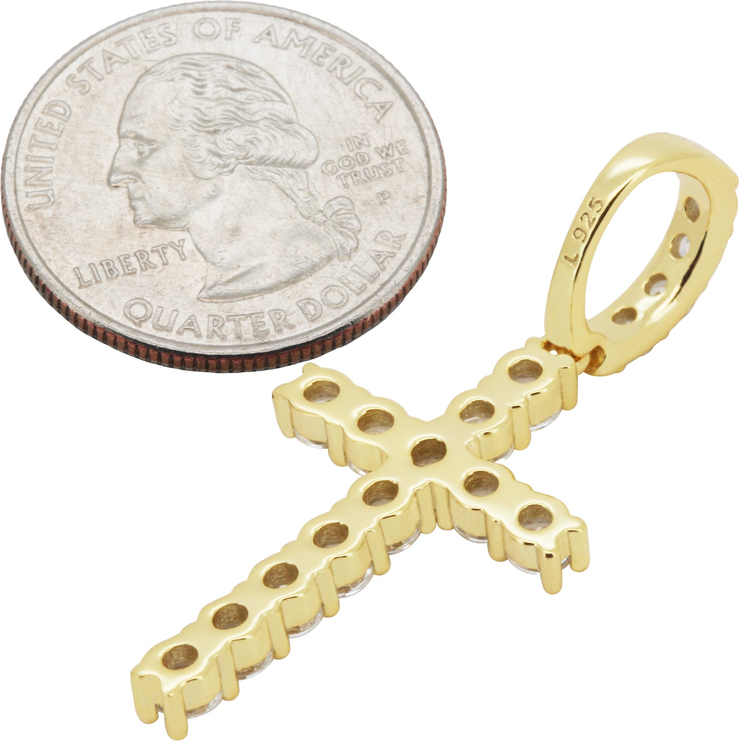 3mm Tennis Cross Pendant