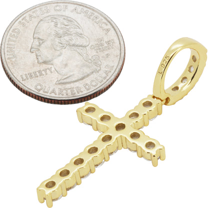 3mm Tennis Cross Pendant