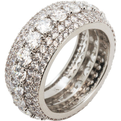 10mm Five-Row Pavé Eternity Band Ring Size 9