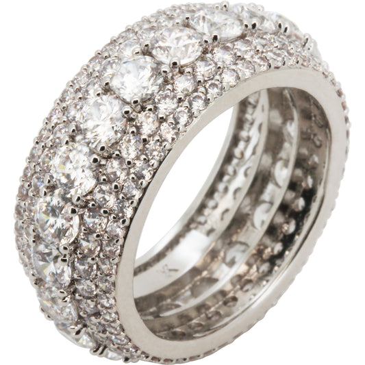 10mm Five-Row Pavé Eternity Band Ring Size 10