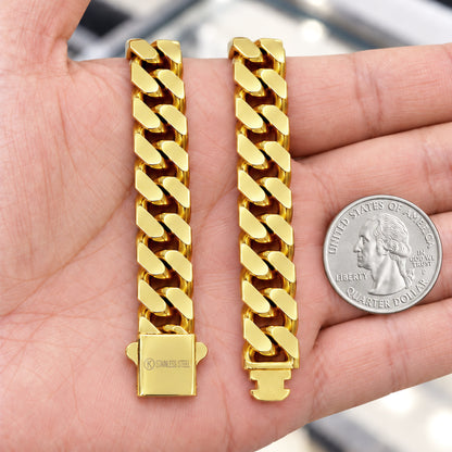 13mm Square Cut Cuban Link Chain 24"