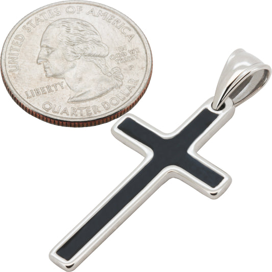 Black Inlay Cross Pendant