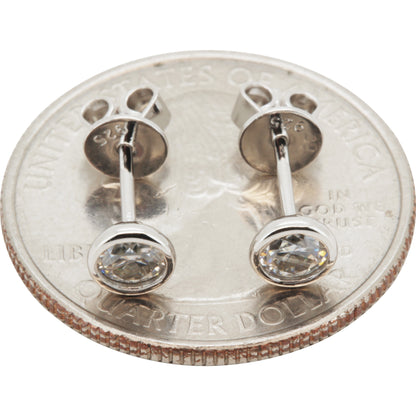 4mm 0.6ctw Moissanite Bezel Set Solitaire Studs