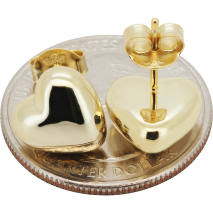 10mm Puffy Heart Studs