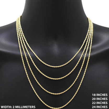 2mm Rope Chain 24"