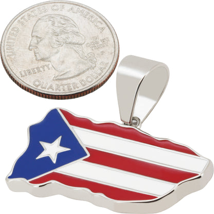 Dominican Republic Map Flag Pendant