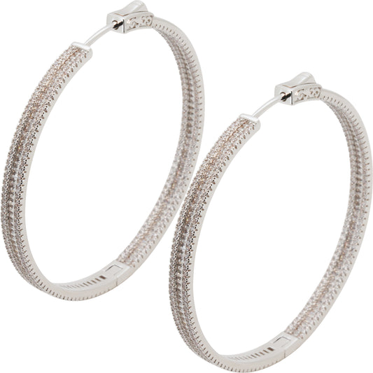 4x50mm Pavé Baguette Hoops