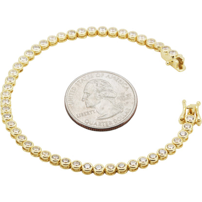 3mm Bezel Set Tennis Bracelet 7"