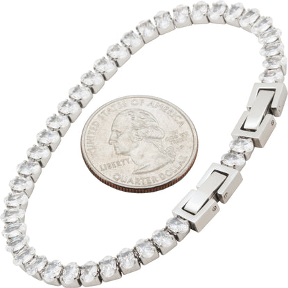 5mm Oval Cut Tennis Bracelet 6.5”-7.5”