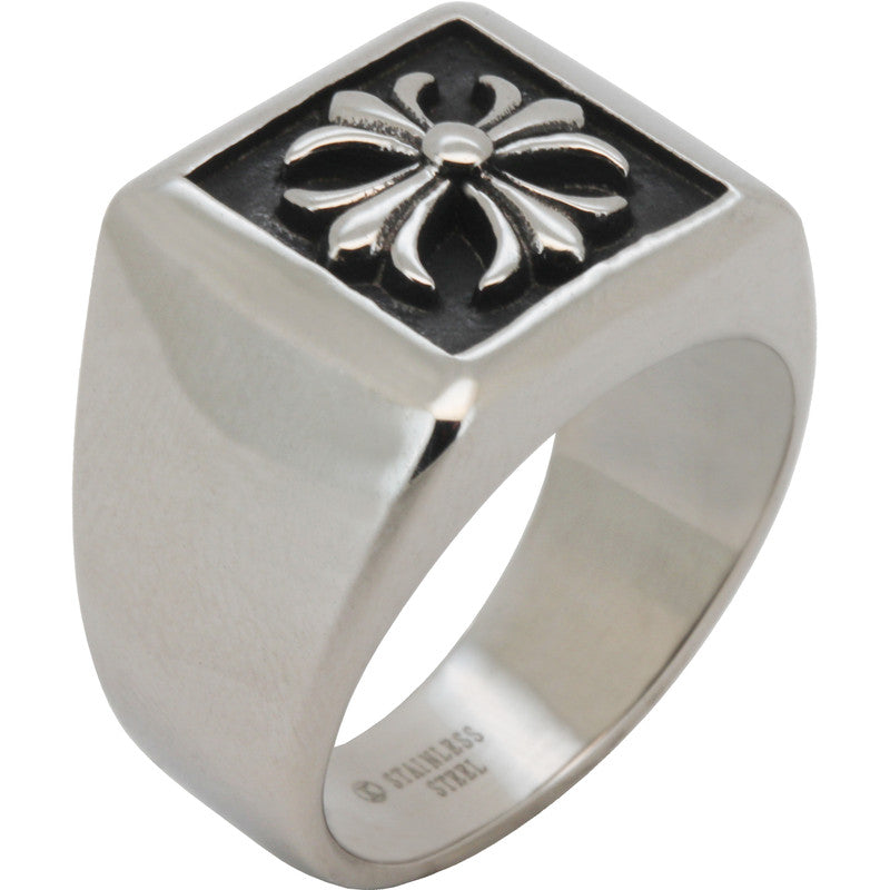Flared Cross Signet Ring Size 9