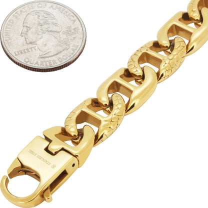 13mm Textured Mariner Bracelet 8.5"