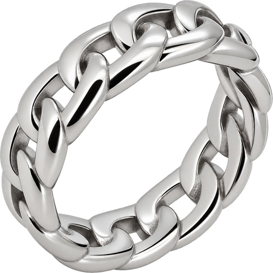 7mm Cuban Link Band Ring Size 10
