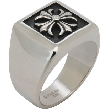 Flared Cross Signet Ring Size 7