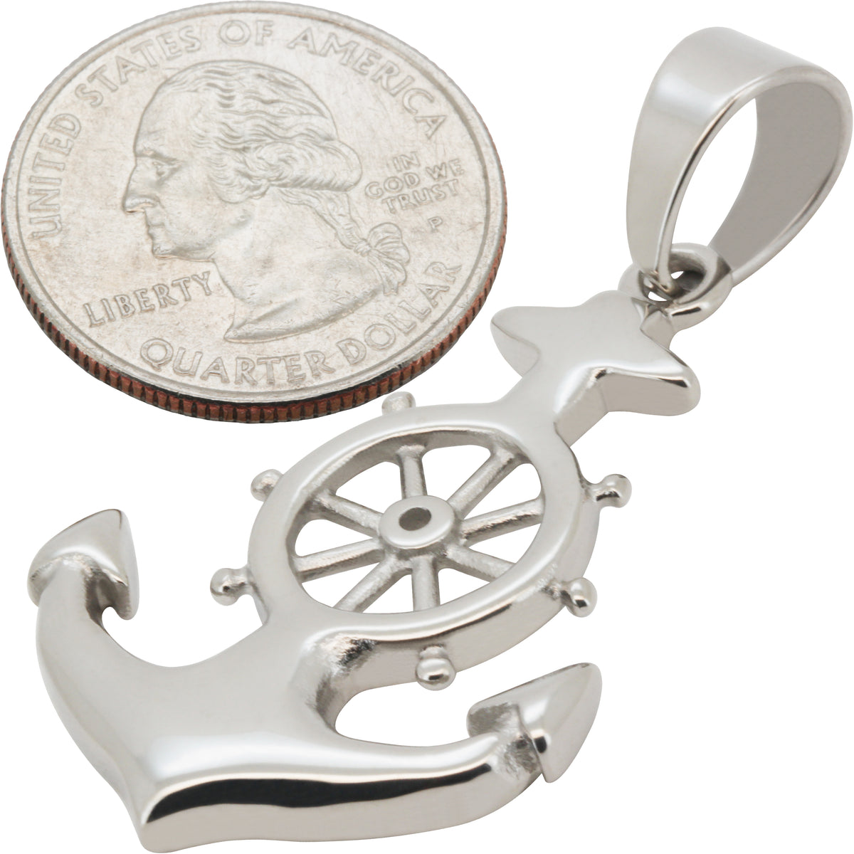 Nautical Anchor & Ship Wheel Pendant