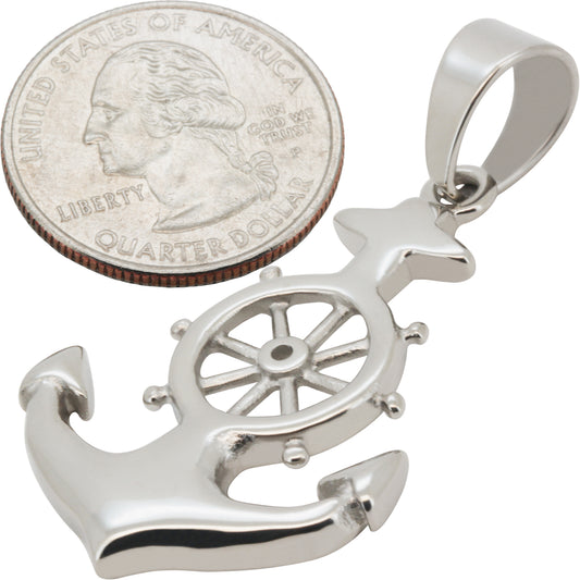 Nautical Anchor & Ship Wheel Pendant