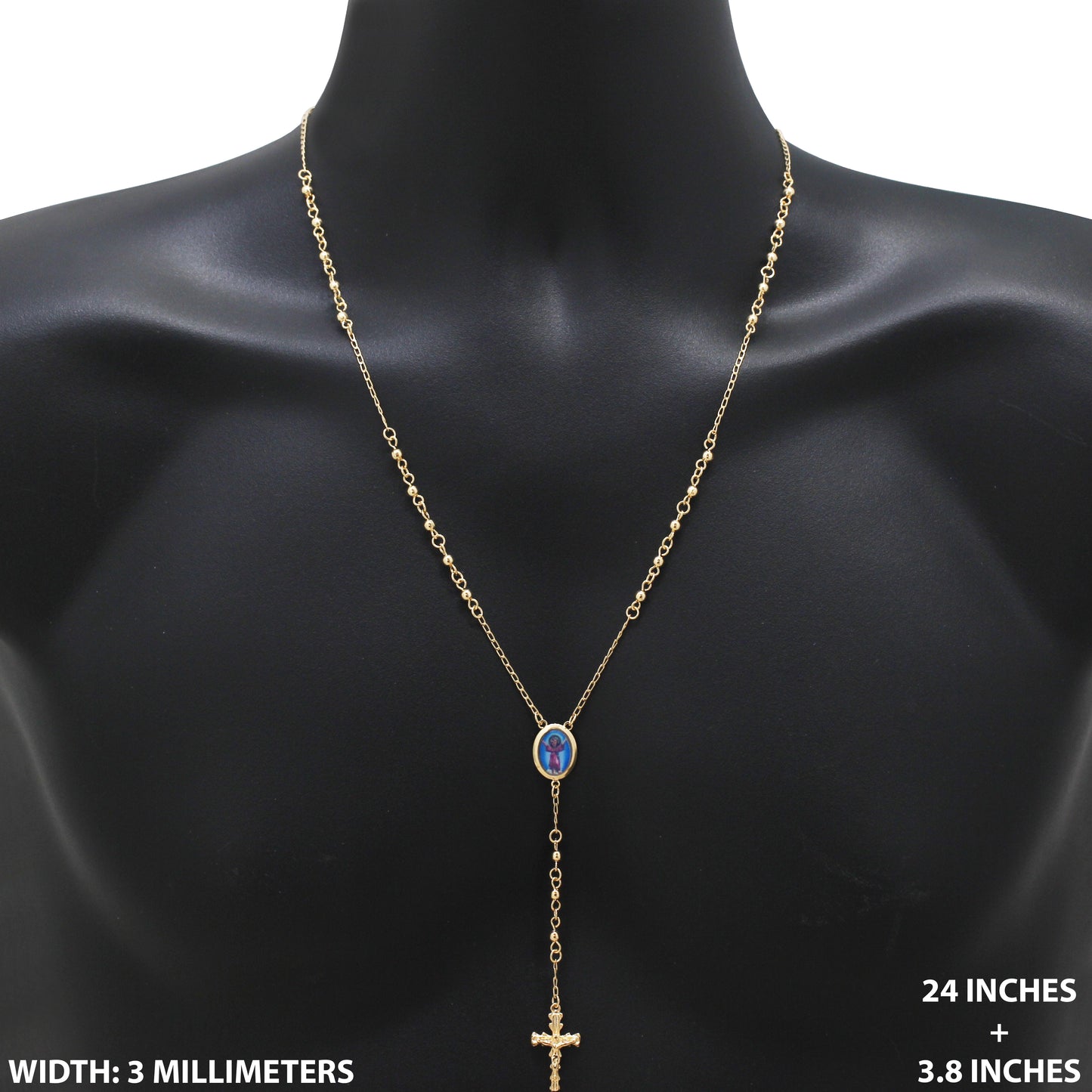 3mm Baby Jesus Enamel Rosary 24"+3.8"