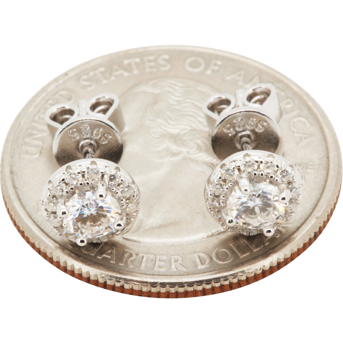 7mm 0.79ctw Moissanite Circle Halo Studs