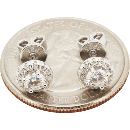 7mm 0.79ctw Moissanite Circle Halo Studs