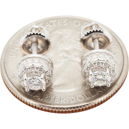 7mm 1ctw Moissanite Circle Halo Studs