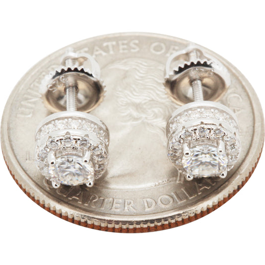 7mm 1ctw Moissanite Circle Halo Studs