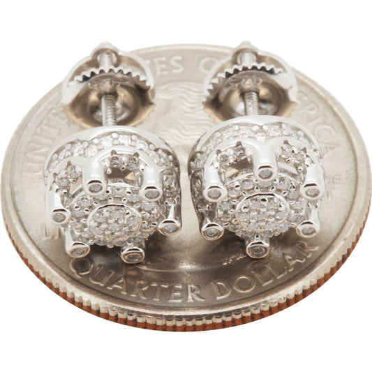 0.61ctw Moissanite 9mm Crown Studs