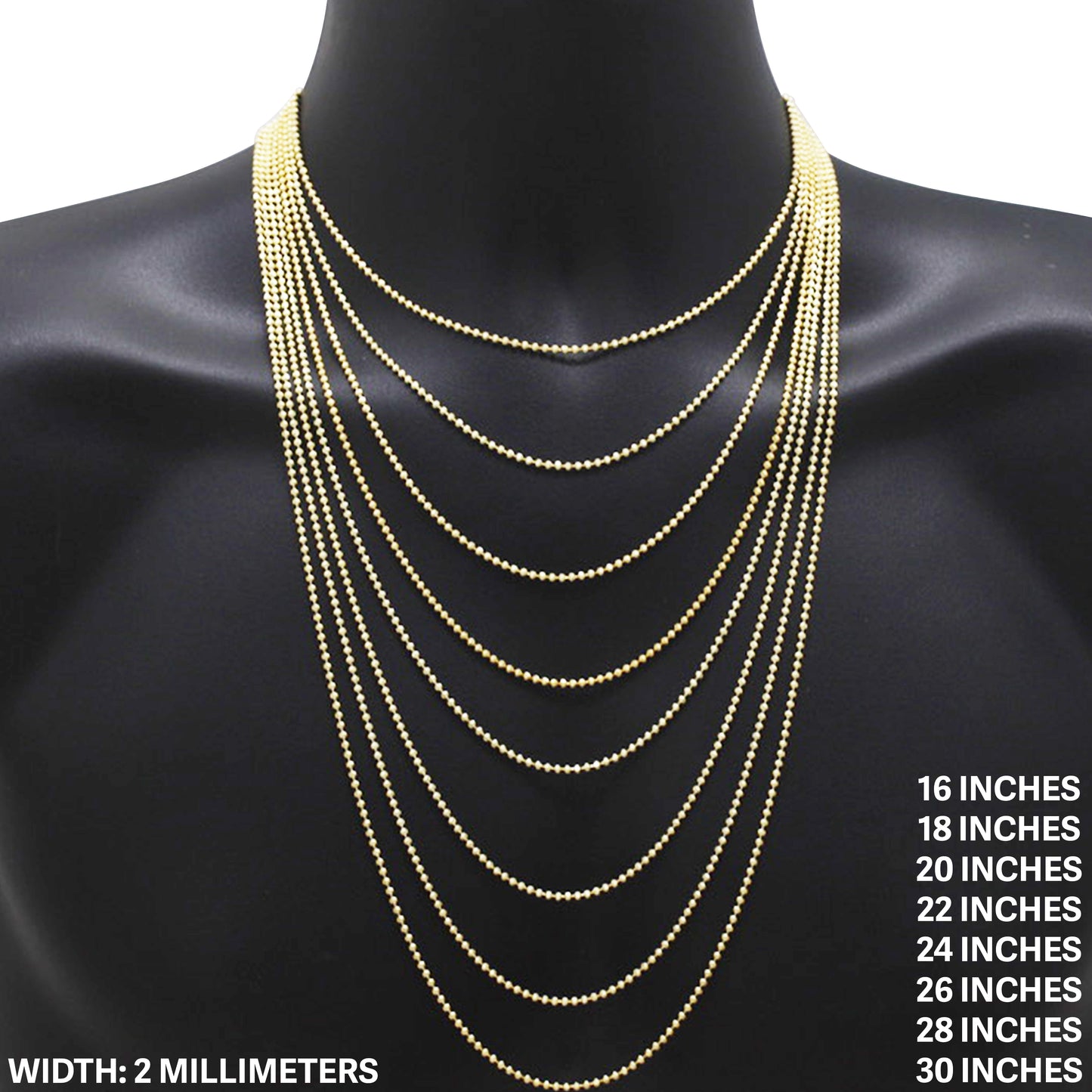 2mm Mooncut Chain 16"