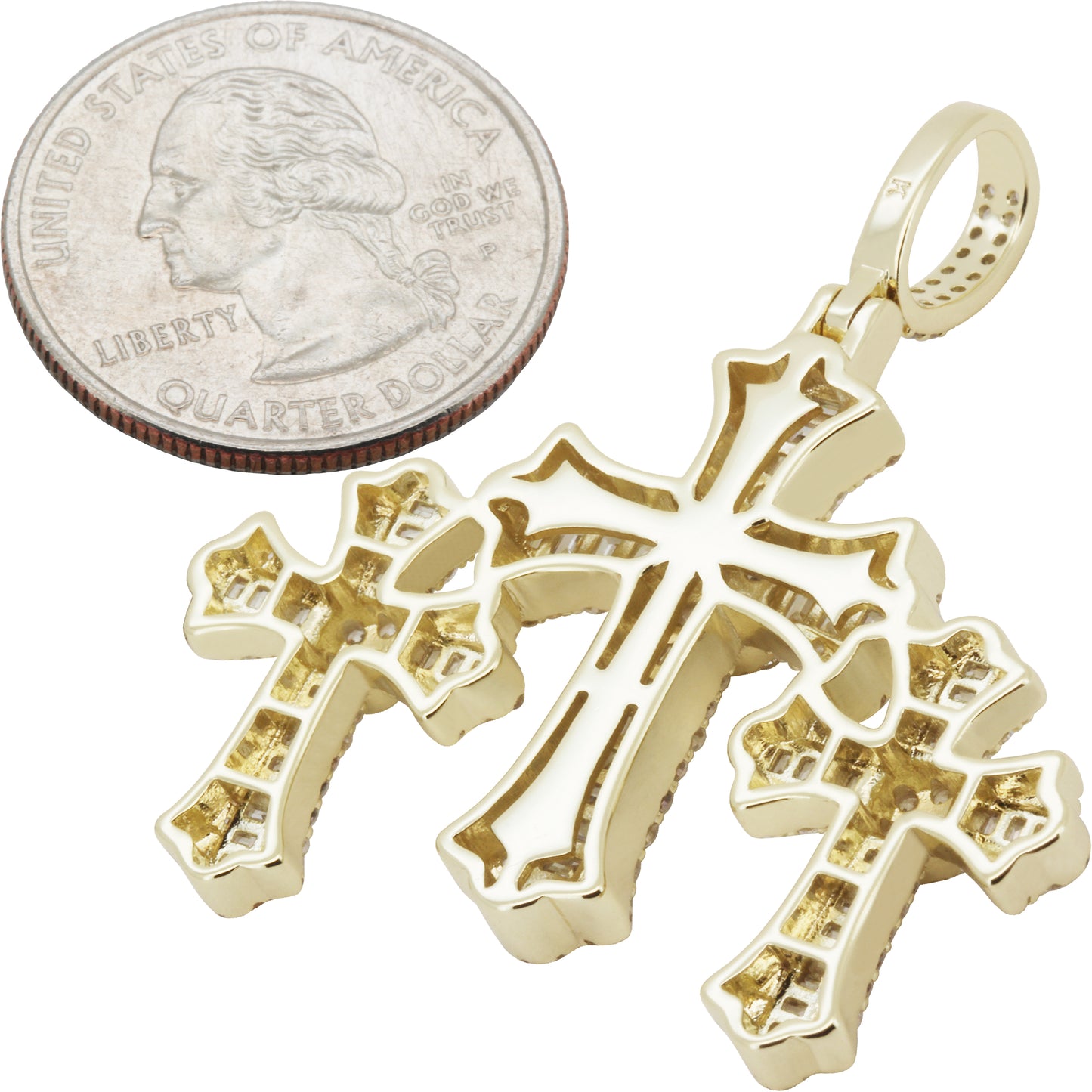 Flared Triple Cross Pendant