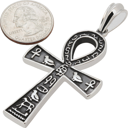 Engraved Egyptian Ankh Cross Pendant