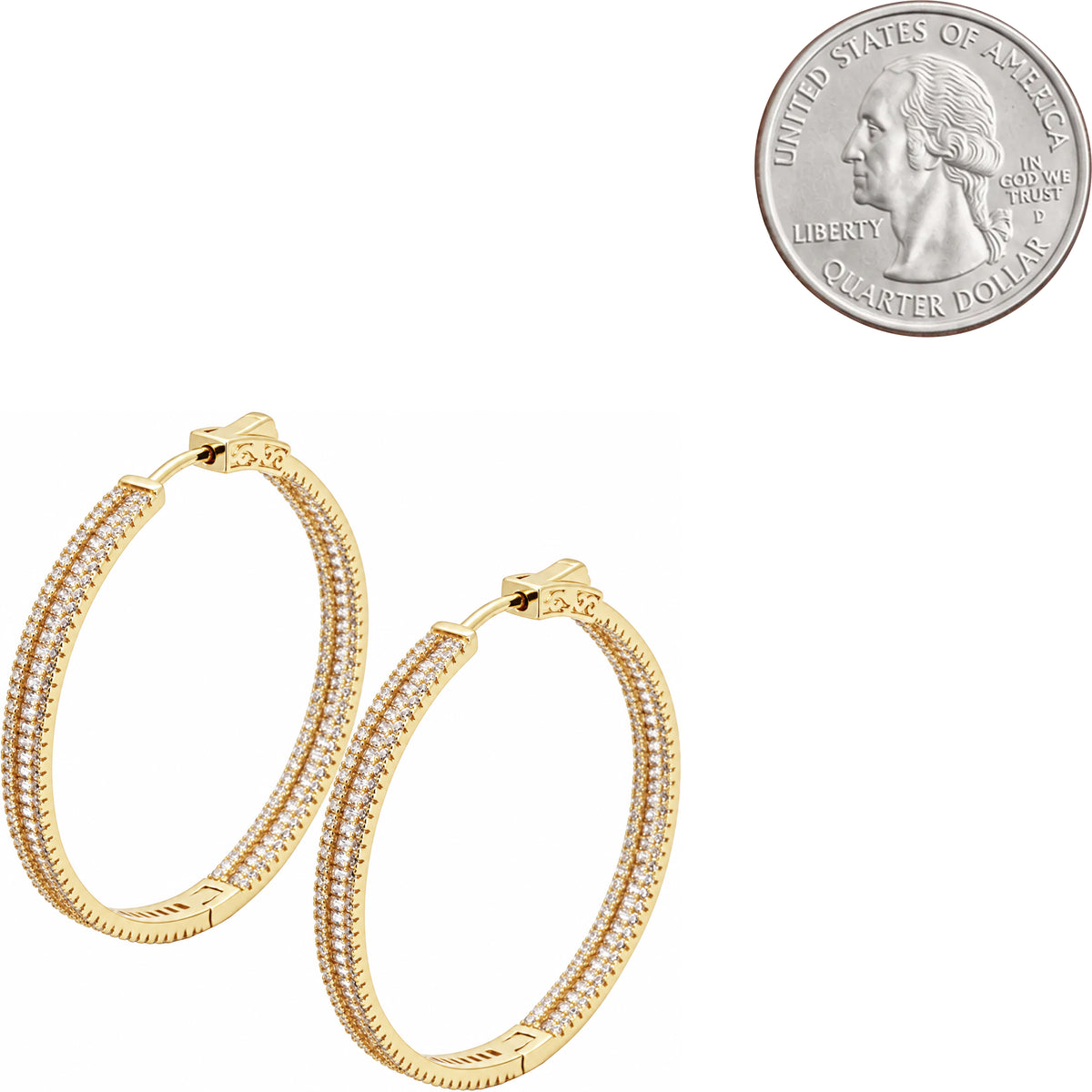 4x40mm Pavé Baguette Hoops