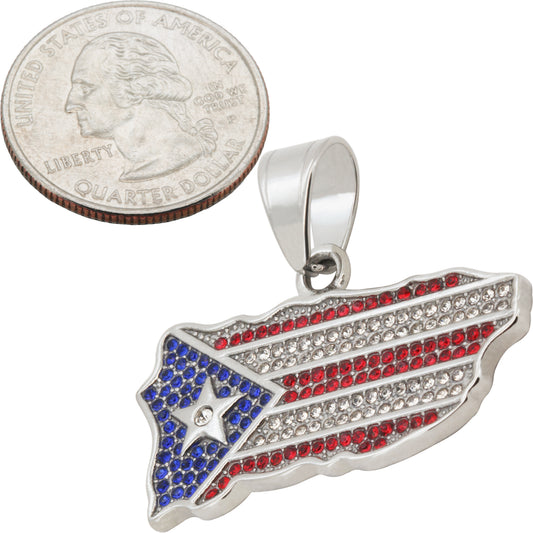 Dominican Republic Map Flag Pendant