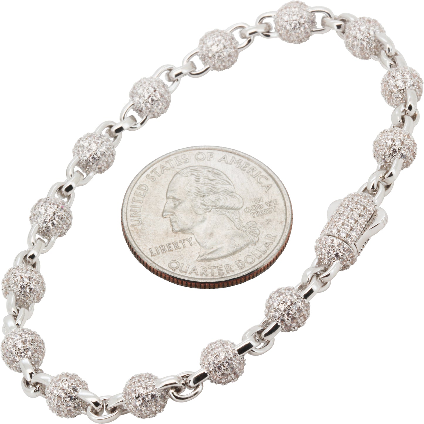 6mm Disco Ball Link Bracelet 7"