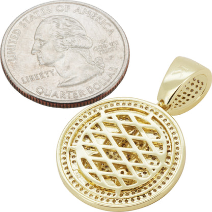 Praying Folded Hands Circle Pendant