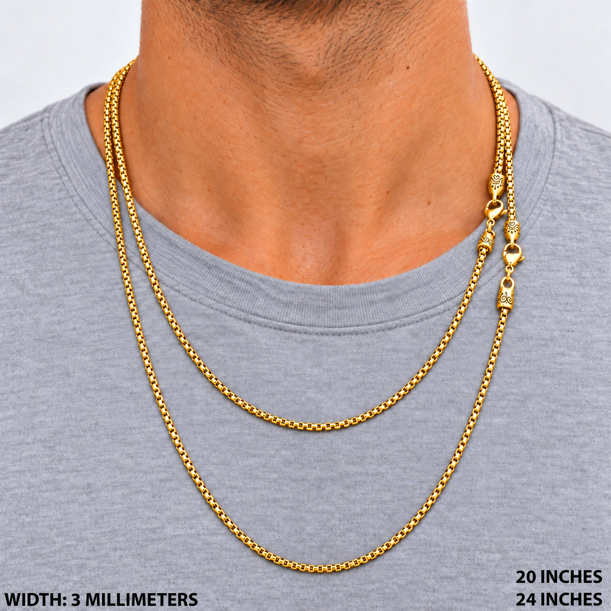 3mm Box Chain 20"