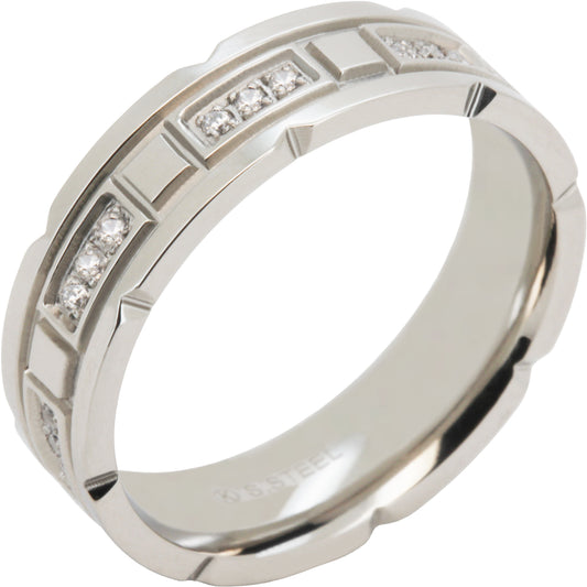 6mm Geometric Band Ring Size 10