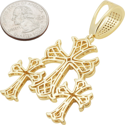 Flared Triple Cross Pendant