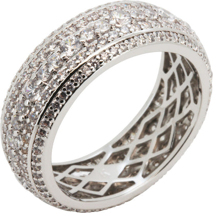 8mm Five-Row Pavé Eternity Band Ring Size 9