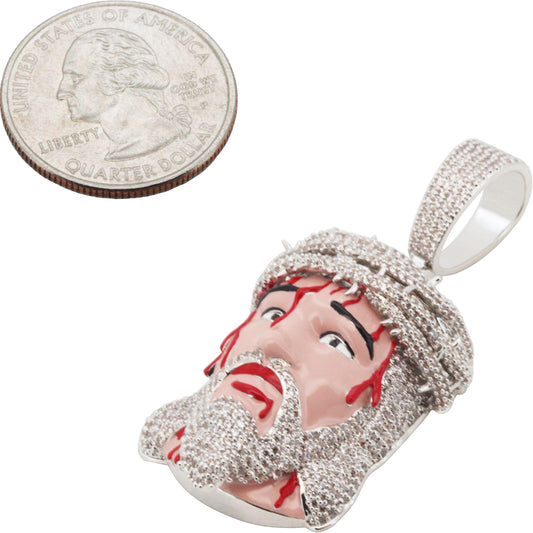 Enamel Bleeding Jesus Piece Pendant S