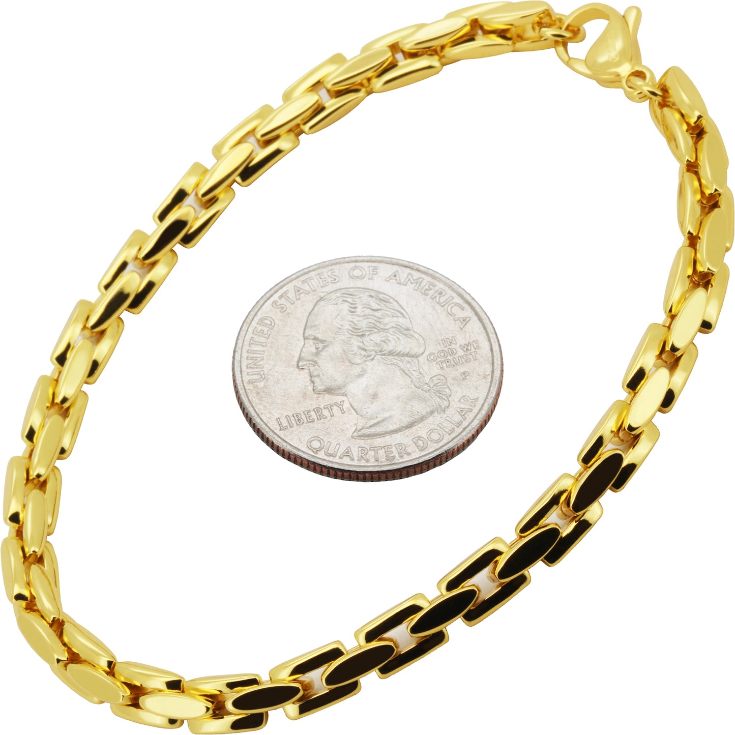 5mm Interlocked Bone Link Bracelet 8.5"