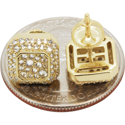 Moissanite 10mm Reverse Set Square Studs